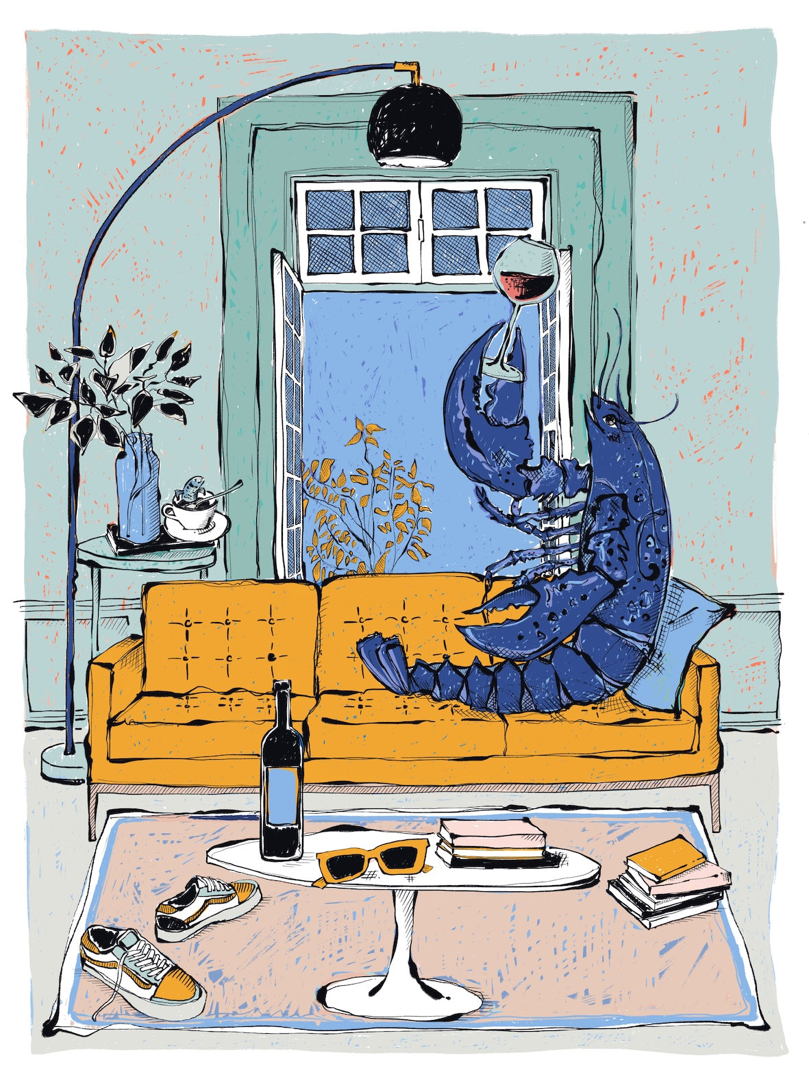 "Sur le divan" - 30x40cm