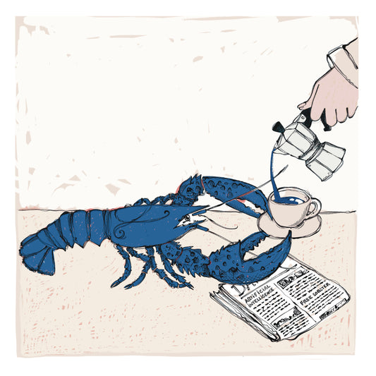 Homard prenant son café - 30x30 cm