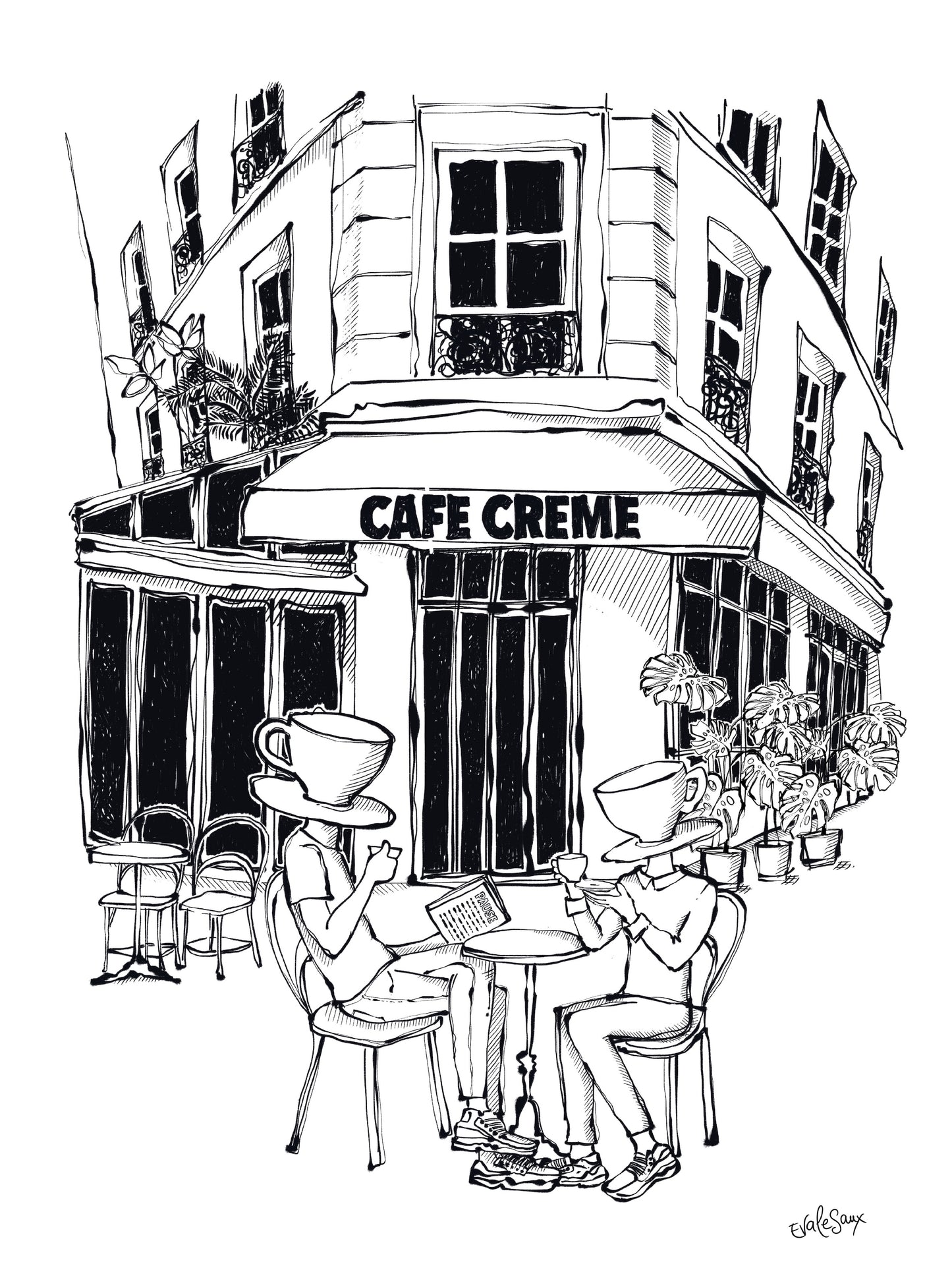"Café Crème" - 30x40cm
